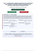 TDLR - JOURNEYMAN LINEMAN EXAM PRACTICE QUESTIONS&NewLine;AND CORRECT ANSWERS &lpar;VERIFIED ANSWERS&rpar; PLUS&NewLine;RATIONALE Q&A INSTANT DOWNLOAD PDF