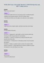 NURS 3554&period; Exam 3 &lpar;Personality Disorders&rpar; &vert; UPDATED Questions with&NewLine;100&percnt; Verified Answers