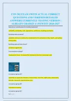 CON 202 EXAM 1WITH ACTUAL CORRECT &NewLine;QUESTIONS AND VERIFIED DETAILED &NewLine;ANSWERS&vert; CURRENTLY TESTING VERSION &vert; &NewLine;ALREADY GRADED A&plus;&vert;NEWEST &vert;2026-2027 