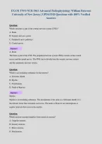 EXAM TWO NUR 5461 Advanced Pathophysiology William Paterson&NewLine;University of New Jersey &vert; UPDATED Questions with 100&percnt; Verified&NewLine;Answers