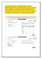 ATI RN MATERNAL NEWBORN 2026 ACTUAL &NewLine;PROCTORED OB EXAM FEATURING 180 QUESTIONS &NewLine;AND CORRECT ANSWERS WITH COMPLETE NGN &NewLine;CONTENT FOR THE EXPECTED ATI RN MATERNAL &NewLine;NEWBORN ASSESSMENT &vert; VERIFIED QUESTIONS