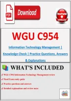 WGU C954 Information Technology Management &vert; Knowledge Check &vert; Practice Questions&comma; Answers & Explanations
