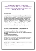 RESIDENTIAL LENDING COMPLIANCE &NewLine;CERTIFICATION EXAM PRACTICE QUESTIONS AND &NewLine;CORRECT ANSWERS &lpar;VERIFIED ANSWERS&rpar; PLUS &NewLine;RATIONALE Q&A 2026