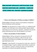 PEER SUPPORT SPECIALIST CERTIFICATION  EXAM &NewLine;VERIFIED QUESTIONS AND  ANSWERS &ndash; COMPLETE &NewLine;STUDY GUIDE FOR  2026&sol;2027 &lpar;SAMHSA-ALIGNED&rpar; 
