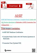 AHIP 2027 Medicare Certification Complete Study Guide &vert; 146 Practice Questions & Rationales &vert; Guarantee Pass