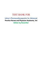 Lehne&rsquo;s Pharmacotherapeutics For Advanced Practice Nurses And Physician Assistants&comma; 3rd Edition By Rosenthal &vert;All Chapters With Verified Answers 2026 Updated &comma;Test Bank&period;