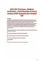 AHIP 2027 Final Exam &ndash; Medicare Certification &ndash; Actual Questions & Correct Answers &lpar;AHIP&rpar; Guarantee Pass &lpar;Updated Pdf&rpar;