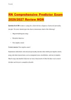 RN Comprehensive Predictor Exam 2026&sol;2027 Review NGN&colon; Practice Questions with Detailed Answers&NewLine;&NewLine;