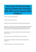 Package Deal for Penn Foster Pharmacology Exam Questions with 100&percnt; Correct Answers &vert; Verified and Updated 2026&sol;2027 &vert; Graded A&plus;