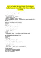 Ethical Hacking Final Exam with all Correct & 100&percnt; Verified Answers &vert;Actual Complete Update &vert;Already Graded A&plus;