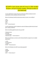 SECURITY&plus; Exam Study with All Correct & 100&percnt; Verified Answers &vert;Actual Complete Update &vert;Already Graded A&plus; &lpar;Just Released&rpar;