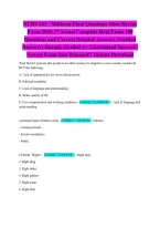 NURS 143 - Midterm&sol;Final Questions Most Recent Exam 2026-27 Actual Complete Real Exam 100 Questions and Correct Detailed Answers &lpar;Verified Answers&rpar; Already Graded A&plus; Guaranteed Success&excl;&excl; Newest Exam Just Released&excl;&excl; Instant Download