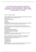&NewLine;WGU D199 Introduction to Physical and Human Geography &vert; Actual Exam 2026&sol;2027 &vert; Complete Exam-Style Questions with Detailed Rationales &vert; 100&percnt; Verified &vert; Pass Guaranteed &ndash; A&plus; Graded