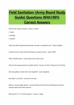 Field Sanitation &lpar;Army Board Study&NewLine;Guide&rpar; Questions With100&percnt;&NewLine;Correct Answers