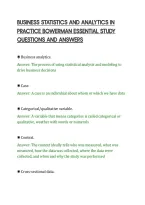 BUSINESS STATISTICS AND ANALYTICS IN&NewLine;PRACTICE BOWERMAN ESSENTIAL STUDY&NewLine;QUESTIONS AND ANSWERS