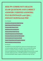HESI PN COMMUNITY HEALTH &NewLine;EXAM QUESTIONS AND CORRECT &NewLine;ANSWERS &lpar;VERIFIED ANSWERS&rpar; &NewLine;PLUS RATIONALES 2026 Q&A &vert; &NewLine;INSTANT DOWNLOAD PDF 