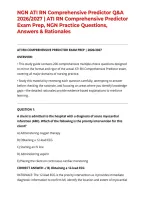 NGN ATI RN Comprehensive Predictor Q&A 2026&sol;2027 &vert; ATI RN Comprehensive Predictor Exam Prep&comma; NGN Practice Questions&comma; Answers & Rationales