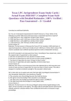 &NewLine;Texas LPC Jurisprudence Exam Study Cards &vert; Actual Exam 2026&sol;2027 &vert; Complete Exam-Style Questions with Detailed Rationales &vert; 100&percnt; Verified &vert; Pass Guaranteed &ndash; A&plus; Graded