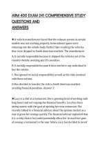 ARM 400 EXAM 241 COMPREHENSIVE STUDY QUESTIONS AND&period;pdf&NewLine;&NewLine;