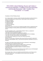 WGU D265 Critical Thinking&colon; Reason and Evidence &vert; Actual Exam 2026&sol;2027 &vert; Complete Exam-Style Questions with Detailed Rationales &vert; 100&percnt; Verified &vert; Pass Guaranteed &ndash; A&plus; Graded