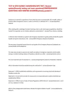 TCFP & GFD HAZMAT AWARENESS&sol;OPS TEST &vert; Newest update&vert;Recently testing real exam questions&vert;COMPREHENSIVE QUESTIONS AND VERIFIED ANSWERS&vert;already graded A&plus;&NewLine;