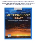Test Bank - Meteorology Today&colon; An Introduction to Weather&comma; Climate&comma; and the Environment 13th Edition &lpar;C&period; Donald Ahrens&comma; 2022&rpar; All Chapters 1-20&vert; Latest Edition