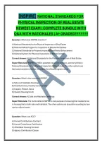 &lbrack;NSPIRE&rsqb; NATIONAL STANDARDS FOR PHYSICAL INSPECTION OF REAL ESTATE NEWEST EXAM &vert; COMPLETE BUNDLE WITH Q&A WITH RATIONALES &vert; A&plus; GRADED&excl;&excl;&excl;&excl;&excl;&excl;&excl;&excl;&excl;&excl;&excl;&excl;