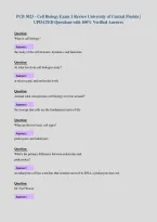 PCB 3023 - Cell Biology Exam 1 Review University of Central Florida &vert;&NewLine;UPDATED Questions with 100&percnt; Verified Answers