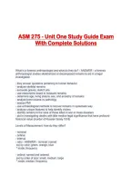 ASM 275 - Unit One Study Guide Exam With Complete Solutions