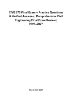 CIV E 270 Final Exam &vert; Mechanics of Deformable Bodies I Practice Questions & Verified Answers &vert; University of Alberta 2026&ndash;2027