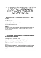 PM Practitioner Certification Exam &lpar;PMT 4890V&rpar; Exam  UP-TO-DATE EXAM QUESTIONS AND 100&percnt; ACCURATE SOLUTIONS &vert; VERIFIED ANSWERS - INSTANT PDF DOWNLOAD