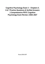 Cognitive Psychology Exam 3 &vert; Chapters 5&comma; 6 & 7 Practice Questions & Verified Answers &vert; Comprehensive Exam Review 2026&ndash;2027