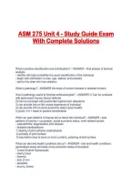 ASM 275 Unit 4 - Study Guide Exam With Complete Solutions
