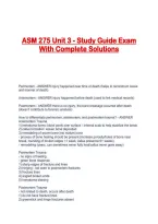 ASM 275 Unit 3 - Study Guide Exam With Complete Solutions