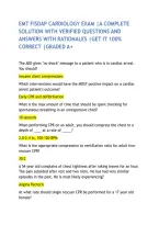 EMT FISDAP CARDIOLOGY EXAM &vert;A COMPLETE SOLUTION WITH VERIFIED QUESTIONS AND ANSWERS WITH RATIONALES &vert;GET IT 100&percnt; CORRECT &vert;GRADED A&plus;
