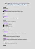 PNUR 1013 Final Exam Louisiana State University-Alexandria &vert;&NewLine;UPDATED Questions with 100&percnt; Verified Answers