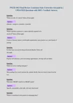PNUR 1013 Final Review Louisiana State University-Alexandria &vert;&NewLine;UPDATED Questions with 100&percnt; Verified Answers