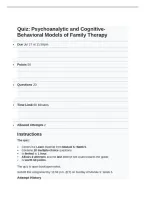 HSMF 601 Quiz 4 Version 2 &ndash; Psychoanalytic and Cognitive-Behavioral Models of Family Therapy &vert; 20 Questions and Correct Answers &vert; 2026&sol;2027 Updated &vert; 100&percnt; Correct &vert; Liberty University