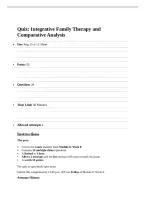 HSMF 601 Quiz 6 &ndash; Integrative Family Therapy and Comparative Analysis &vert; Questions and Correct Answers &vert; 2026&sol;2027 Updated &vert; 100&percnt; Correct &vert; Liberty University