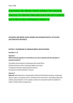 PSYCHIATRIC AND MENTAL HEALTH NURSING FOR CANADIAN &NewLine;PRACTICE&comma; 5TH EDITION EXAM 2026 QUESTIONS WITH VERIFIED &NewLine;QUESTIONS DETAILED RATIONALES GRADED A&plus;