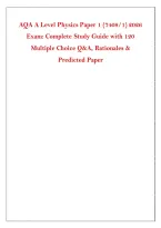 AQA A level physics paper 1 Questions and &NewLine;Correct Answers Already Graded A &vert; 2026&NewLine;2027 Updated 