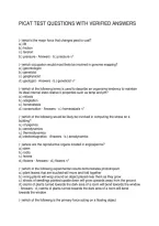 PICAT TEST QUESTIONS WITH VERIFIED ANSWERS