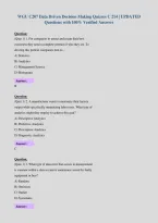 WGU C207 Data Driven Decision Making Quizzes C 214 &vert; UPDATED&NewLine;Questions with 100&percnt; Verified Answers