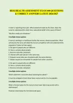 HESI HEALTH ASSESSMENT EXAM 400 QUESTIONS &NewLine;& CORRECT ANSWERS LATEST 2026&sol;2027 