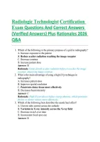 Radiologic Technologist Certification Exam 2026 &vert; Practice Questions & Answers