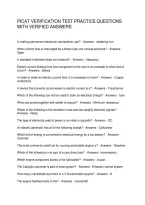PICAT VERIFICATION TEST PRACTICE QUESTIONS WITH VERIFIED ANSWERS