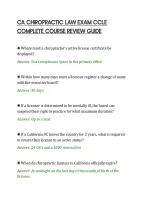 CA CHIROPRACTIC LAW EXAM CCLE&NewLine;COMPLETE COURSE REVIEW GUIDE&NewLine;