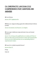CA CHIROPRACTIC LAW EXAM CCLE&NewLine;COMPREHENSIVE STUDY QUESTIONS AND&NewLine;ANSWERS&NewLine;