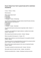 PICAT PRACTICE TEST QUESTIONS WITH VERIFIED ANSWERS