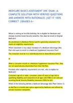MEDICARE BASICS ASSESSMENT UHC EXAM &vert;A COMPLETE SOLUTION WITH VERIFIED QUESTIONS AND ANSWERS WITH RATIONALES &vert;GET IT 100&percnt; CORRECT &vert;GRADED A&plus;